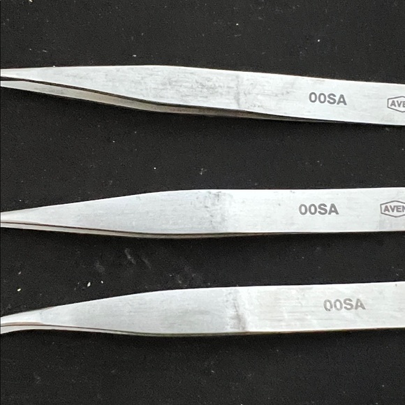 Silver Precision Tweezers Set oosa aven brand set of 3 - Picture 2 of 4